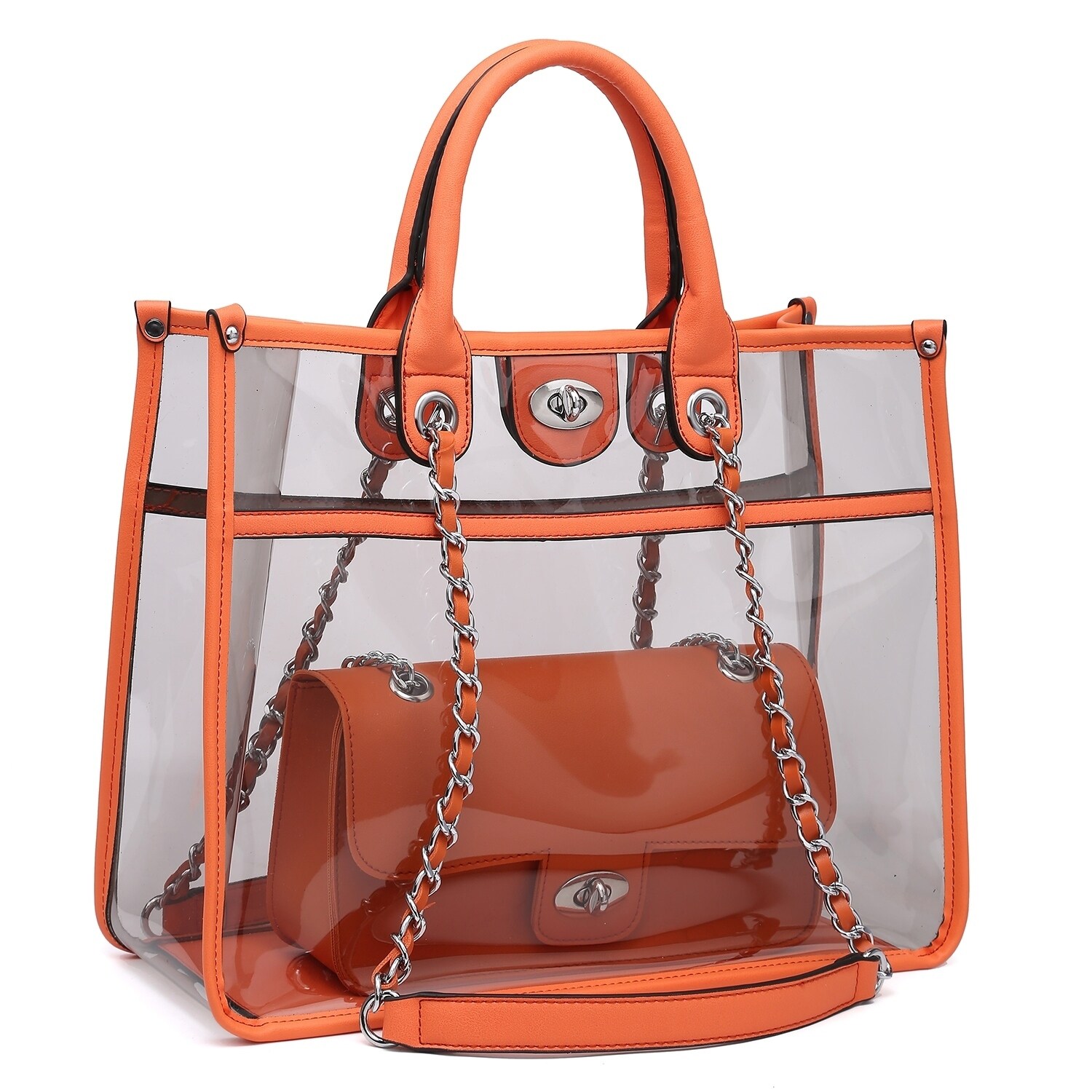 transparent orange bag