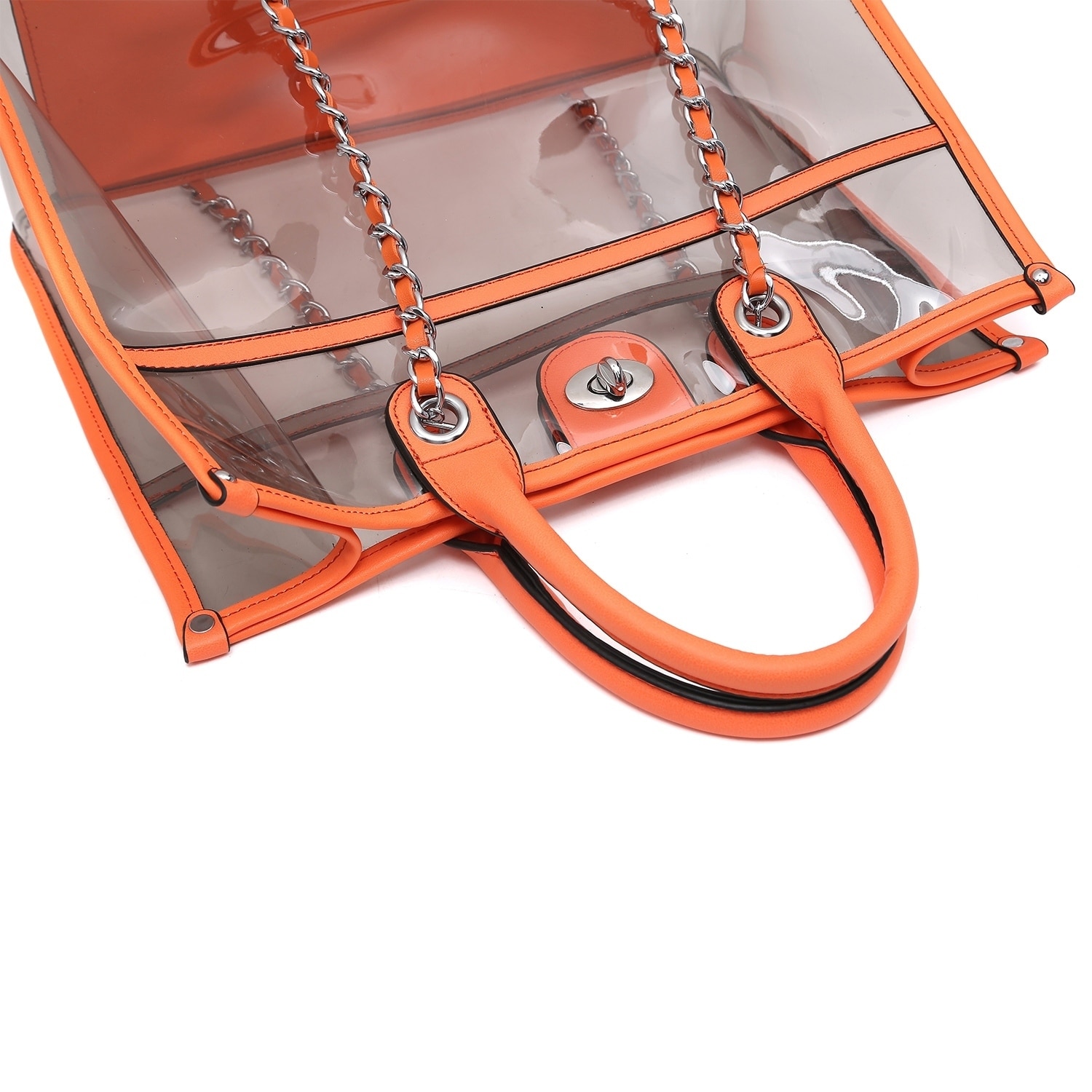 transparent orange bag