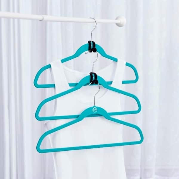 Joy Mangano Hangers (40 Pack) White Huggable Hangers, Non Slip