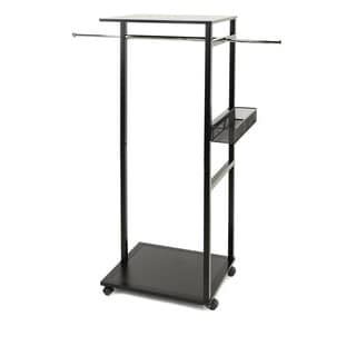 Joy Mangano Huggable Hanger Extra Storage Rolling Rack Black - Bed Bath ...