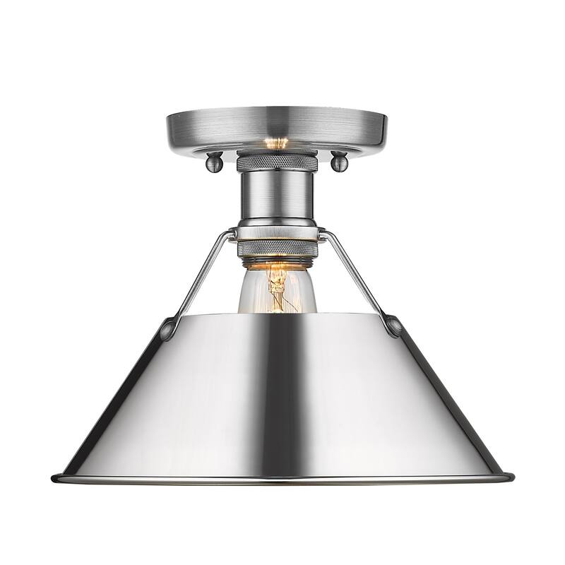 Orwell CH Flush Mount in Chrome with Chrome Shade - Pewter with Chrome