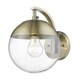 preview thumbnail 1 of 23, Dixon Sconce in Aged Brass with Clear Glass and Aged Brass Cap