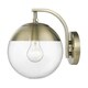 preview thumbnail 3 of 23, Dixon Sconce in Aged Brass with Clear Glass and Aged Brass Cap