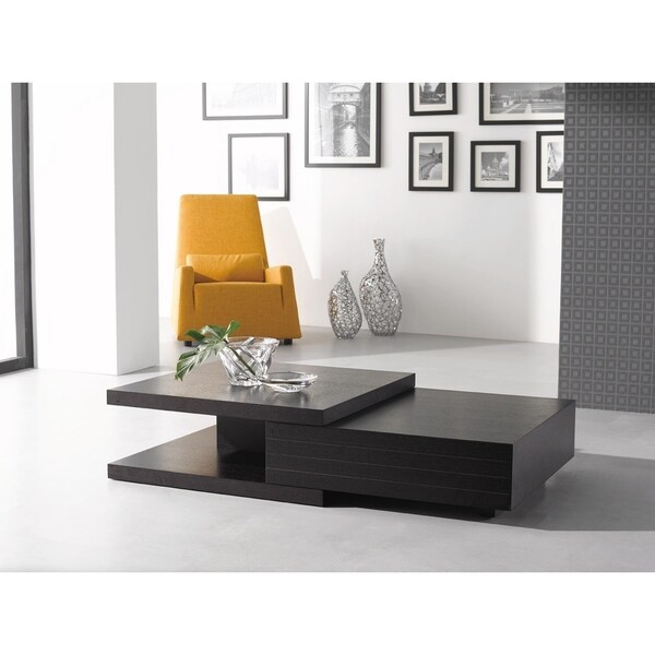 Wenge Finish Oak Veneer Wood Coffee Table Free Shipping Today Wenge Finish Oak Veneer Wood Coffee Table