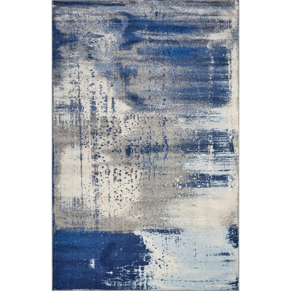 Porch & Den Eton Ice Blue Abstract Area Rug