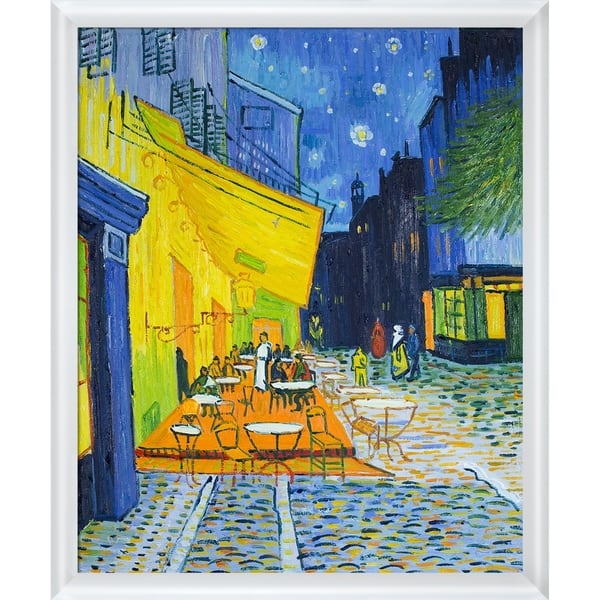 La Pastiche Vincent Van Gogh 'Cafe Terrace at Night' Hand Painted Oil ...