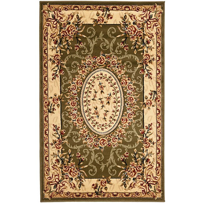 Lyndhurst Collection Aubussons Sage/ Ivory Rug (33 X 53) (GreenPattern FloralMeasures 0.375 inch thickTip We recommend the use of a non skid pad to keep the rug in place on smooth surfaces.All rug sizes are approximate. Due to the difference of monitor 