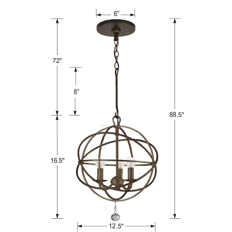 Copper Grove Poltava 3-light English Bronze Mini Globe Chandelier