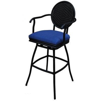 Patio Outdoor Swivel Counter Bar Stool 26" - Adelle Valley Denim