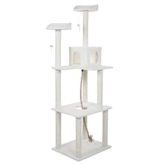 White Cat Tree Furniture Find Great Supplies Deals Petmaker Sleep And Play Cat Tree 6 Ft Tall Ivory