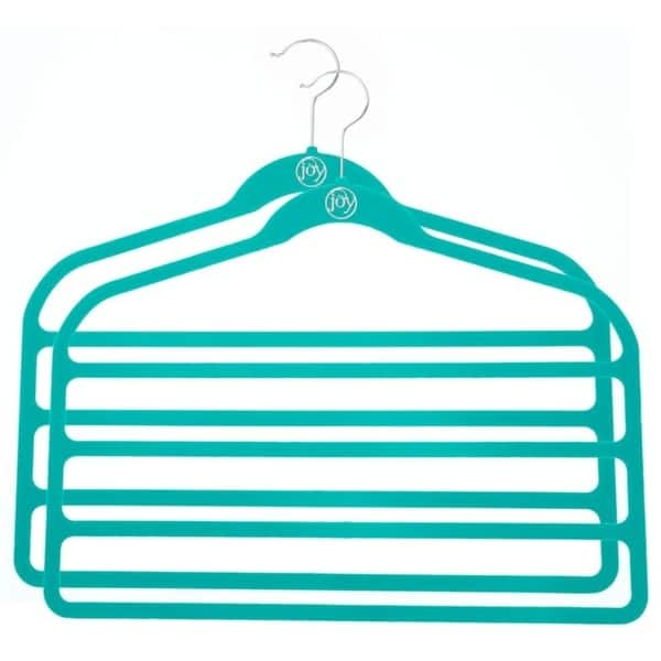 Joy Mangano Huggable Hangers Plastic Clothing Hanger (Teal) at