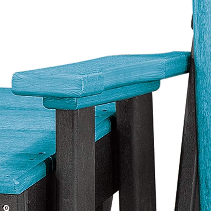 OS Home Model Aruba Blue/Black Double Glider with Center Table