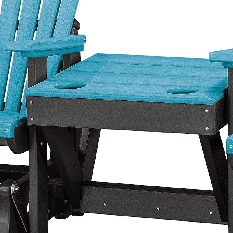 OS Home Model Aruba Blue/Black Double Glider with Center Table