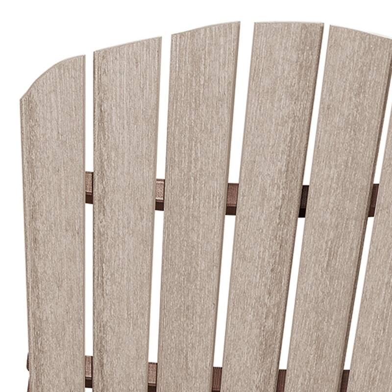 OS Home Model FanBack Folding Adirondack Chair in Weatherwood, Tudor Brown