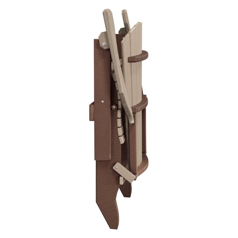 OS Home Model FanBack Folding Adirondack Chair in Weatherwood, Tudor Brown