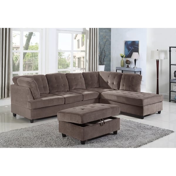 Shop Golden Coast Furniture Brown Corduroy Fabric Upholstered 3