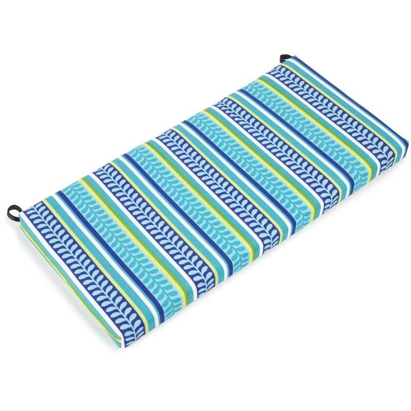 Blazing Needles 40-inch All-Weather Bench Cushion - Pike Azure
