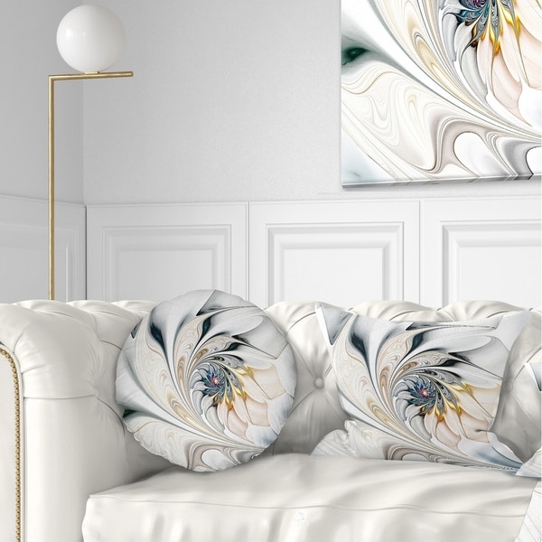 Designart Stained Glass Floral Modern Throw Pillow