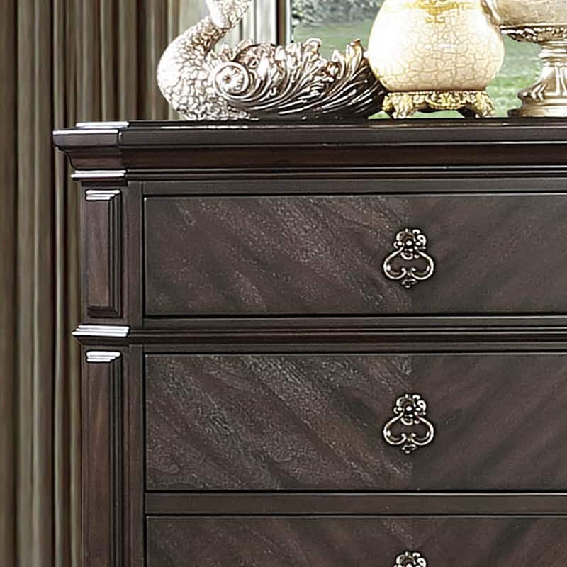 Hixi Traditional Brown Solid Wood 5-Drawer Chest by Furniture of America