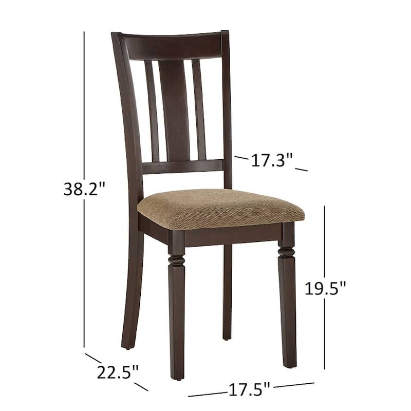 Lynn Espresso Finish Upholstered Dining Chairs (Set of 2) by iNSPIRE Q Classic