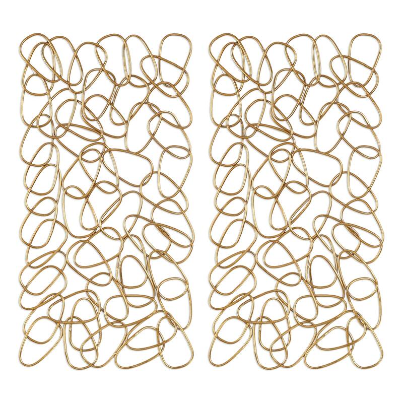 Uttermost In The Loop Gold Wall Arts (Set of 2)