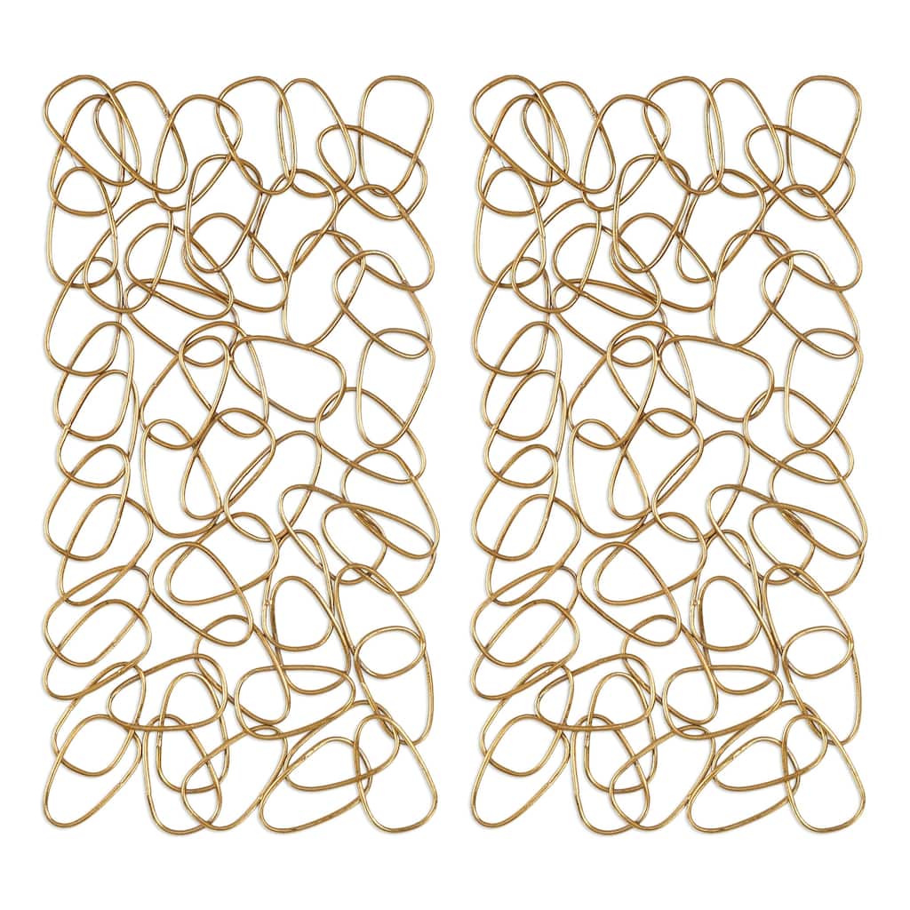 Uttermost In The Loop Gold Wall Arts (Set of 2)