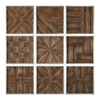 Uttermost Bryndle Rustic Wooden Squares ( Set of 9)