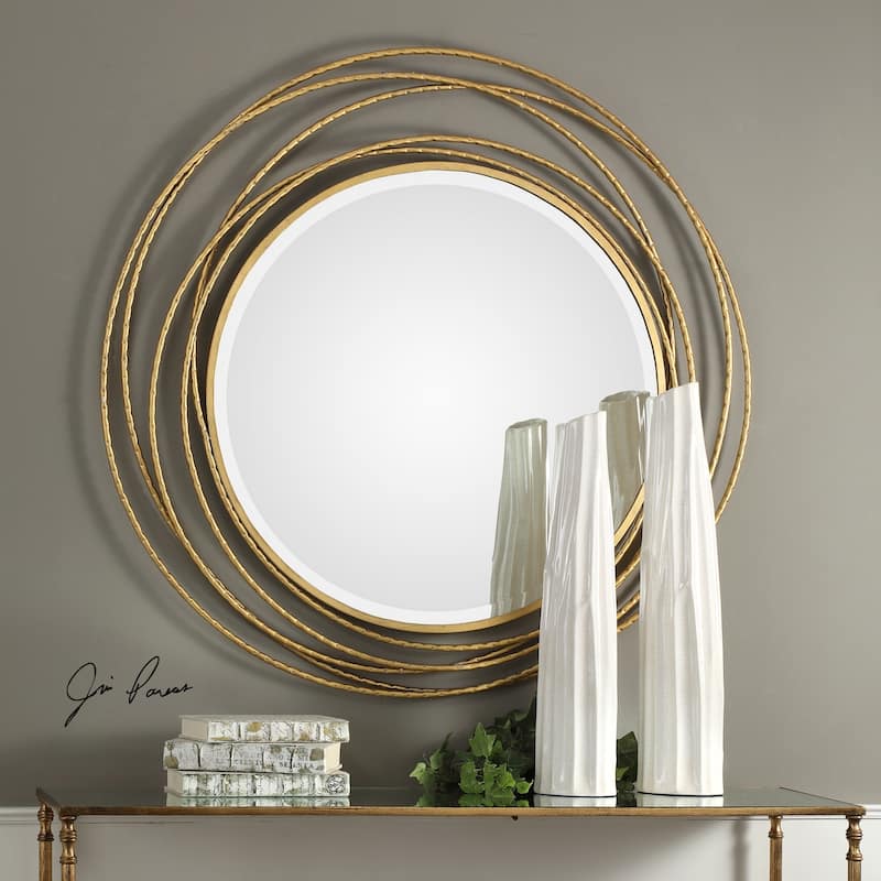 Uttermost Whirlwind Metallic Gold Leaf Mirror