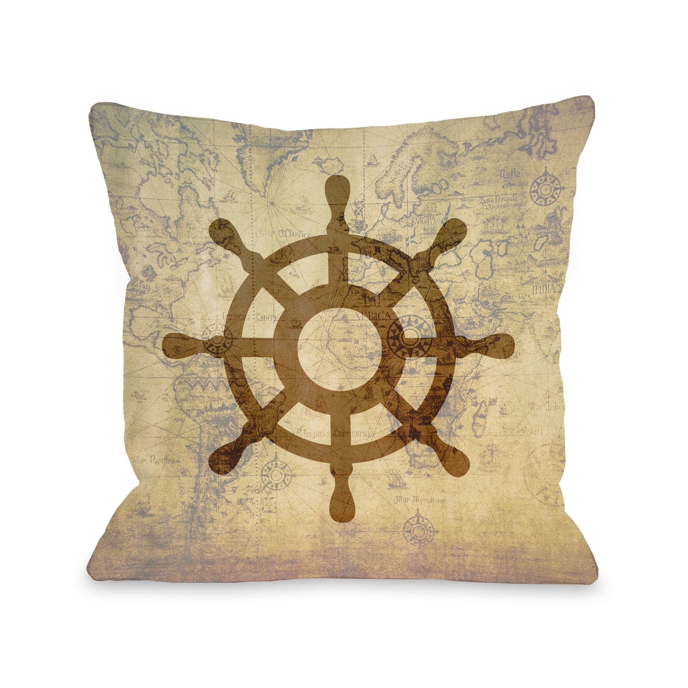 Vintage Map Wheel - Multi Pillow by OBC | eBay