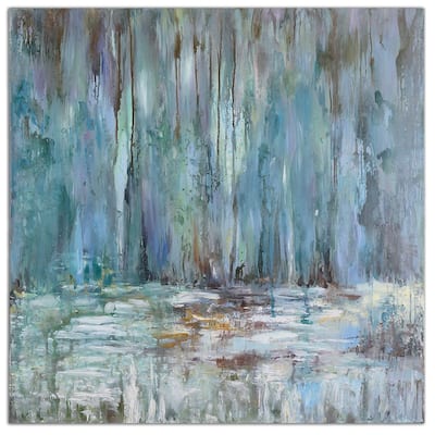 Uttermost Blue Waterfall Art - Multi-color - 40 x 40