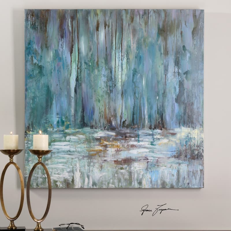 Uttermost Blue Waterfall Art - Multi-color - 40 x 40