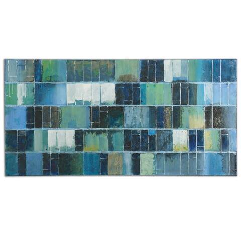 Uttermost Glass Tiles Modern Art - Blue