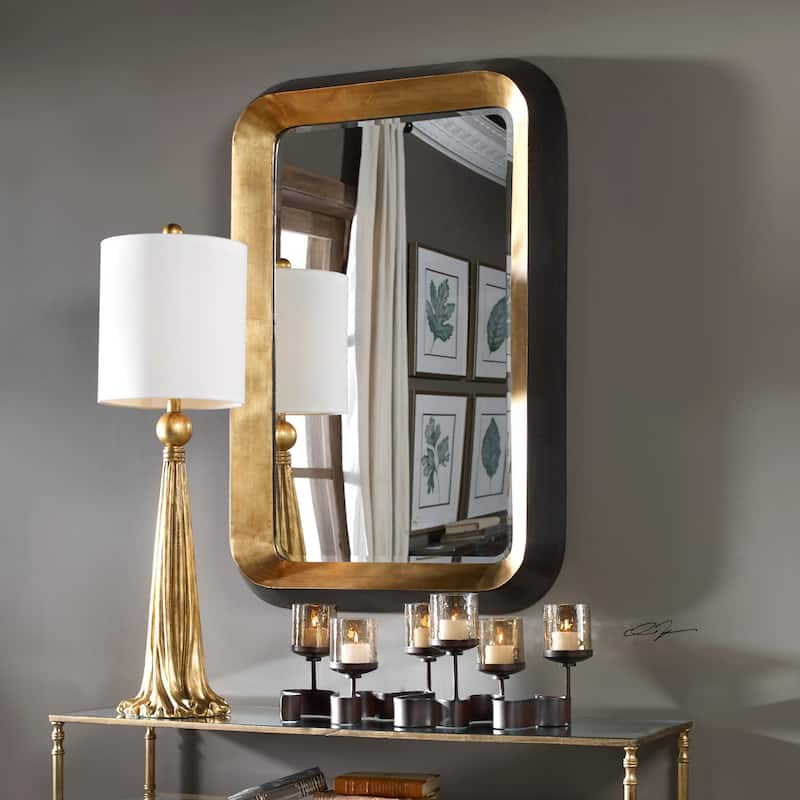 Uttermost Niva Antiqued Metallic Gold Leaf Mirror