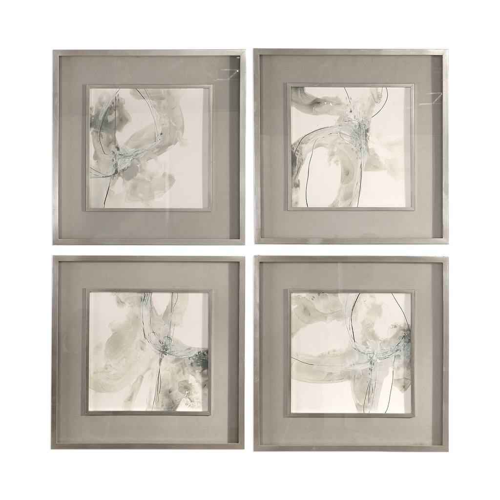 Uttermost Divination Abstract Art (Set of 4) - Grey