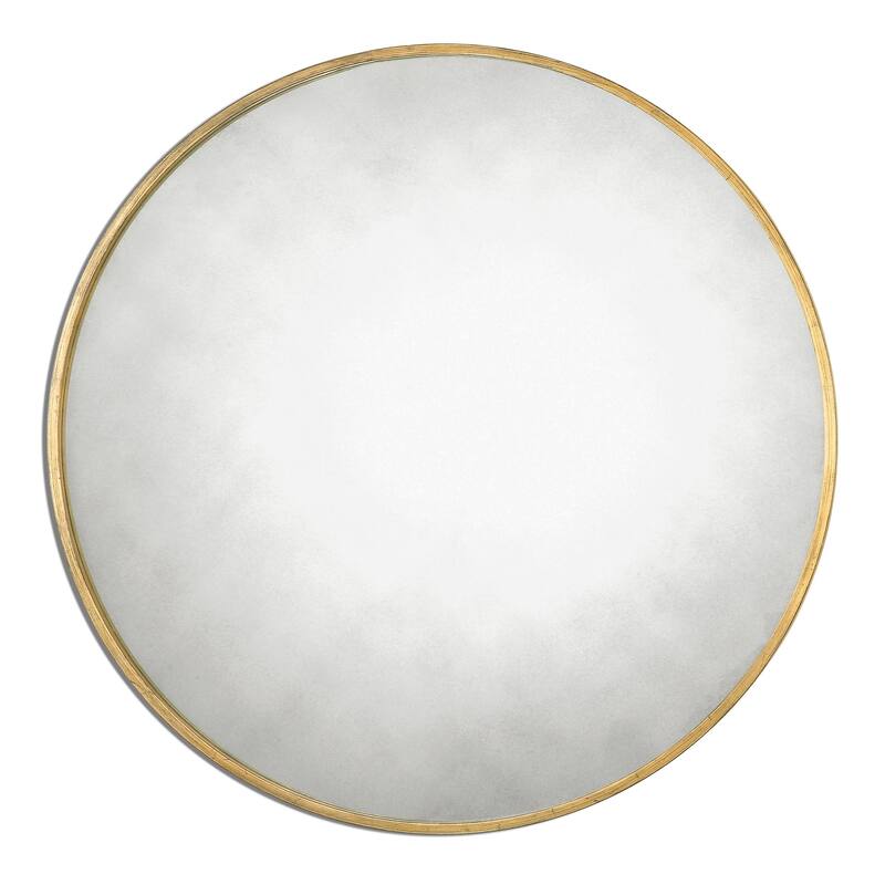 Uttermost Junius Round Antique Gold Leaf Mirror