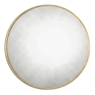 Uttermost Junius Round Antique Gold Leaf Mirror