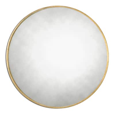 Uttermost Junius Round Antique Gold Leaf Mirror