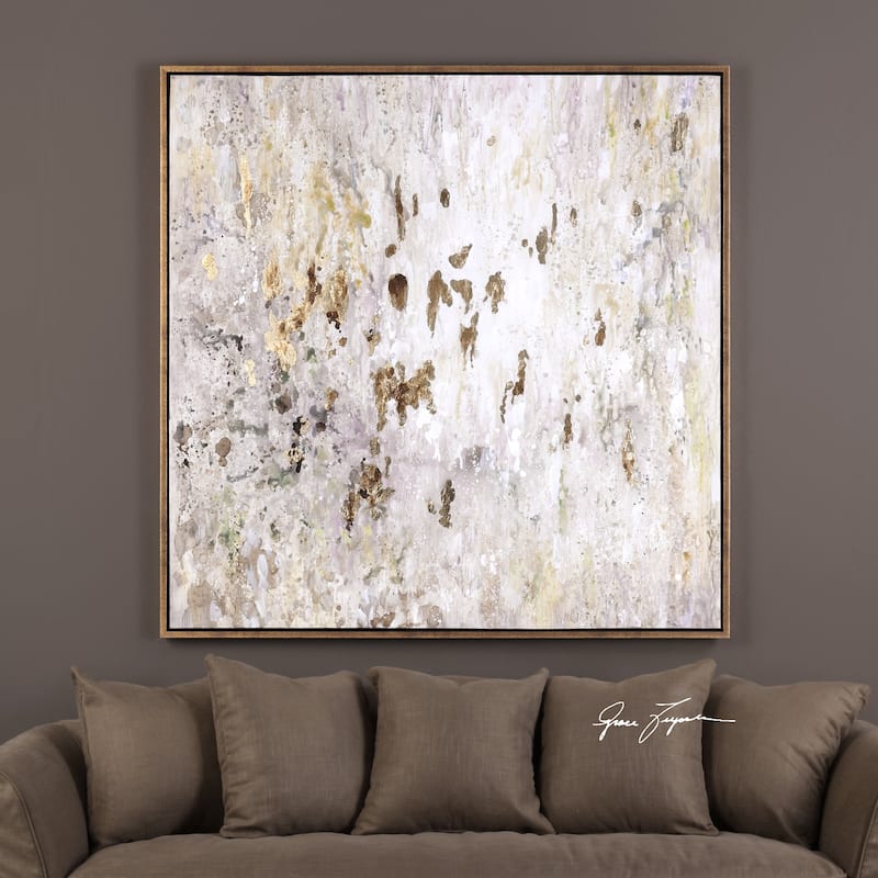 Uttermost Golden Raindrops Modern Abstract Art - Multi-color
