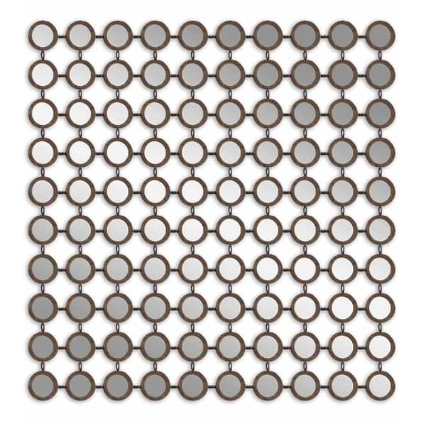 slide 1 of 3, Uttermost Dinuba Antique Silver Champagne Leaf Mirror - Champagne/Silver