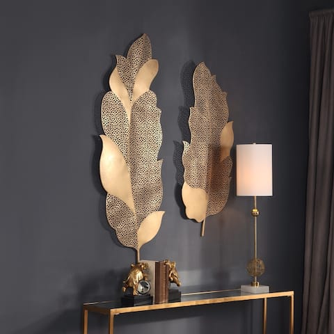 Uttermost Autumn Lace Leaf Wall Arts (Set of 2)