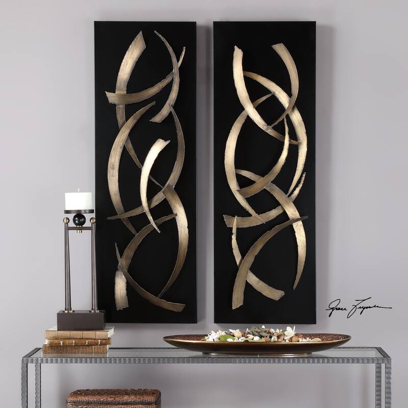 Uttermost Brushstrokes Metal Wall Arts (Set of 2)