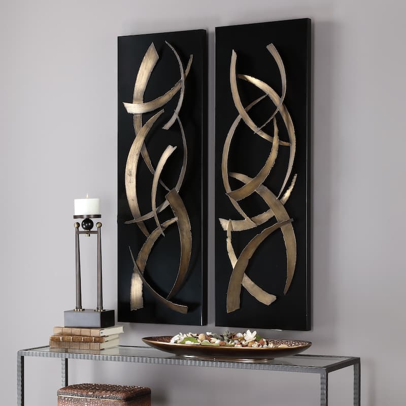 Uttermost Brushstrokes Metal Wall Arts (Set of 2)