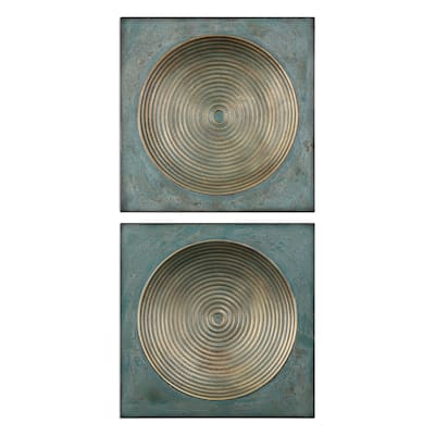 Uttermost Sybil Antique Gold Squares (Set of 2) - 20 x 20
