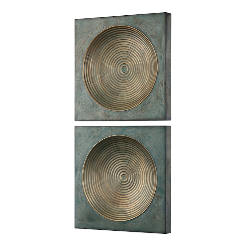 Uttermost Sybil Antique Gold Squares (Set of 2) - 20 x 20