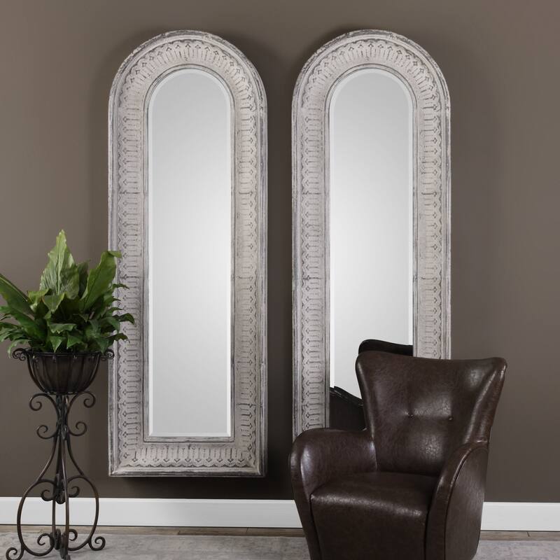 Uttermost Argenton Distressed Taupe Ivory Mirror