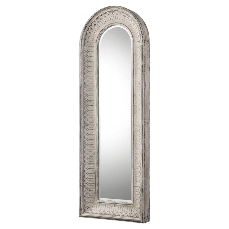 Uttermost Argenton Distressed Taupe Ivory Mirror