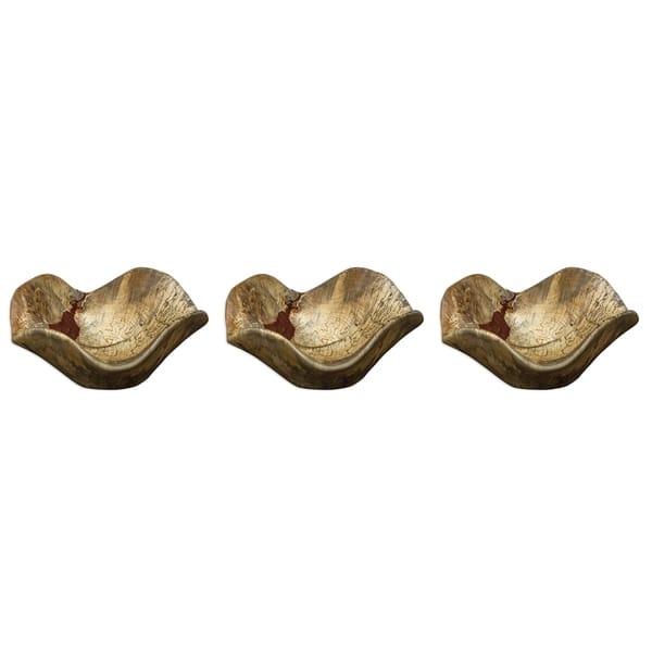 slide 2 of 10, Uttermost Tamarine Wood Wall Arts (Set of 3) - 10 x 10
