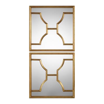 Uttermost Misa Antiqued Gold Leaf Mirror (Set of 2) - Antique Silver - 24x24x1.125