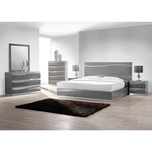 Best Master Furniture Gray Lacquer 5 Pieces Bedroom Set Overstock 21934421