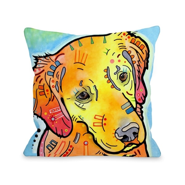 The Goldenish Retriever 18x18 Pillow by Dean Russo